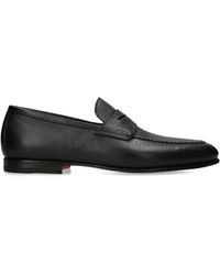 Santoni - Grained Leather Carlos Loafers - Lyst