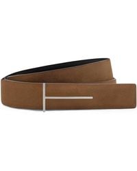 Tom Ford - Calf Leather Reversible Slim T Belt - Lyst