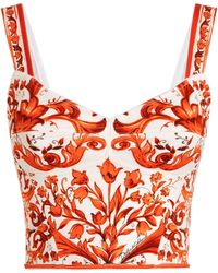 Dolce & Gabbana - Silk-Blend Crop Top - Lyst