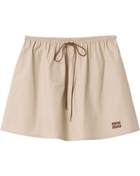 Miu Miu - Panama Cotton Mini Skirt - Lyst
