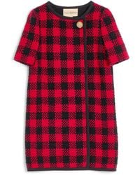 Valentino - Tweed Check Mini Dress - Lyst
