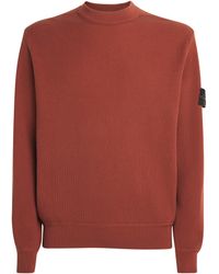Stone Island - Cotton Rib-Knit Compass Sweater - Lyst
