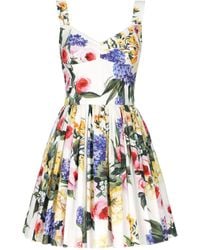 Dolce & Gabbana - Floral Mini Dress - Lyst