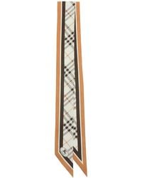 Burberry - Silk Check Skinny Scarf - Lyst
