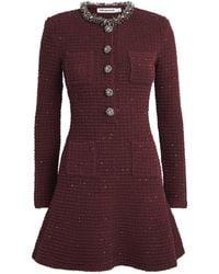 Self-Portrait - Knitted Embellished Mini Dress - Lyst