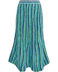 Tory Burch - Knitted Stripe Midi Skirt - Lyst