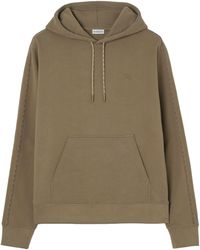 Burberry - Cotton Check-Piping Slim Hoodie - Lyst