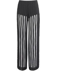House of Dagmar - Sheer Stripe Wide-Leg Trousers - Lyst