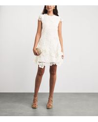 green emerald velvet dress Simkhai Women's Holloway Embroidered Mini Dress in White, Lace, Size 2