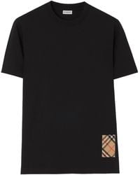 Burberry - Cotton Check-Patch T-Shirt - Lyst