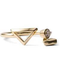 Prada - Embellished Triangle Charm Ring - Lyst