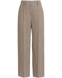 Brunello Cucinelli - Linen Cigarette Trousers - Lyst