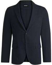 BOSS - Linen-Blend Slim Blazer - Lyst