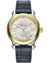 Chopard - Stainless Steel And Diamond Happy Sport Watch - Lyst
