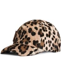 Dolce & Gabbana - Goat Hair Leopard Print Baseball Cap - Lyst