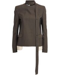 Late for Work - Striped Scarf-Detail Jacket - Lyst