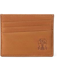 Brunello Cucinelli - Nubuck Logo Card Holder - Lyst