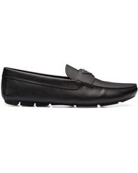 Prada - Saffiano Leather Driver Shoes - Lyst