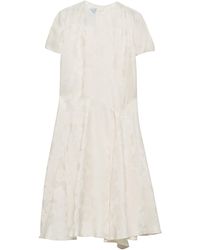 Prada - Jacquard Floral Midi Dress - Lyst