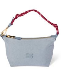 Miu Miu - Cotton Gabardine Logo Pouch - Lyst