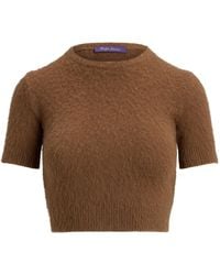 Ralph Lauren - Cashmere-Alpaca-Blend Cropped Sweater - Lyst