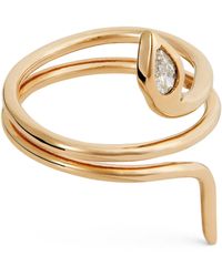 Jacquie Aiche - Yellow Gold And Diamond Teardrop Snake Ring - Lyst