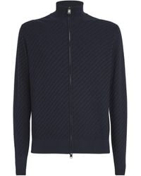 Brioni - Cotton-Silk-Cashmere Zipped Sweater - Lyst