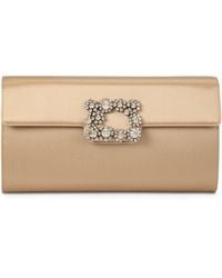 Roger Vivier - Satin Efflorescence Envelope Clutch Bag - Lyst