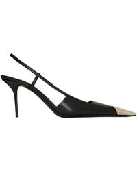Saint Laurent - Leather Jeanne Slingback Pumps 75 - Lyst