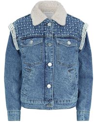 sandro pearl denim jacket