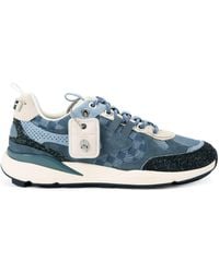 Kurt Geiger - Denim-Suede Runner Low-Top Sneakers - Lyst