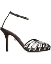 ALEVI - Satin Penelope Xtal Heeled Sandals 95 - Lyst