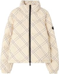 Burberry - Down Check Puffer Jacket - Lyst