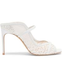 Malone Souliers - Broderie And Mesh Noah Heeled Mules 90 - Lyst