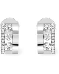 Messika - White Gold And Diamond Move Romane Hoop Earrings - Lyst