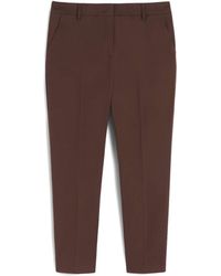 Weekend by Maxmara - Cotton-Blend Cropped Slim Trousers - Lyst