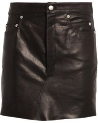 Rick Owens - Leather Lido Mini Skirt - Lyst