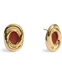 Monica Vinader - Vermeil And Jasper Gemstone Ochre Earrings - Lyst