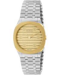 Gucci - Ya163502 25h Stainless Steel And Yellow Quartz Watch - Lyst