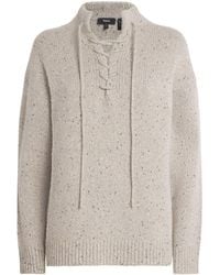Theory - Wool-Cotton-Cashmere Drawstring Sweater - Lyst