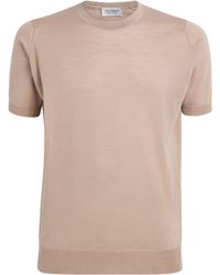 John Smedley - Merino Wool T-Shirt - Lyst