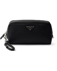 Prada - Saffiano Leather Triangle Pouch - Lyst