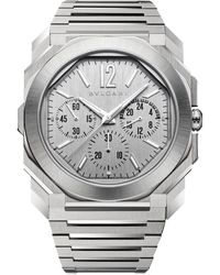 BVLGARI - Stainless Steel Octo Finissimo Chronograph Gmt Watch 43Mm - Lyst