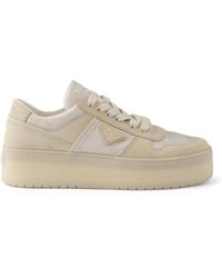 Prada - Re-Nylon And Suede Downtown Bold Sneakers - Lyst