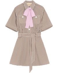 Valentino - Cotton Check Mini Dress - Lyst