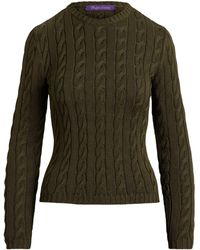 Ralph Lauren - Silk-Blend Cable-Knit Sweater - Lyst