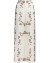 Claudie Pierlot - Floral Print Wide-Leg Trousers - Lyst
