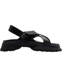 Burberry - Leather Cross-over Sandals - Lyst
