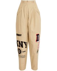 DKNY - Embroidered Patchwork Logo Trousers - Lyst