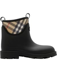 Burberry - Rubber Nova Check Rain Boots - Lyst